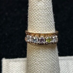 479114 10k yg Topaz tourmaline spinel ring